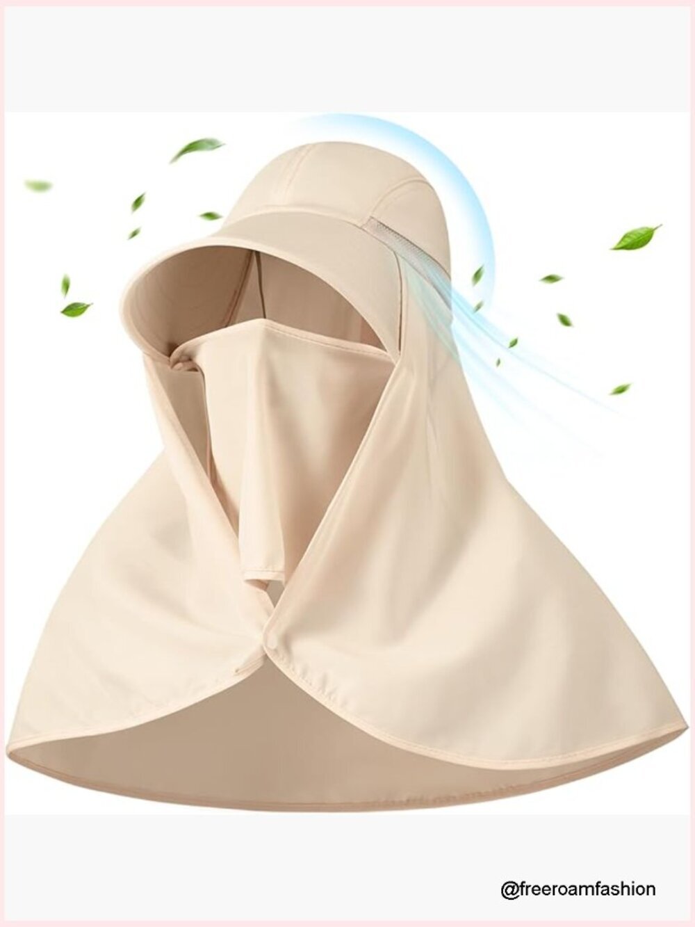 UPF 50+ Sun Hat with Neck Flap Face Cover Wide Brim